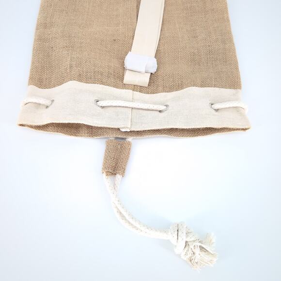 DiSaronno Velvet Cream Canvas Drawstring Bucket Bag / Backpack with Pocket - NEW - Picture 6 of 14